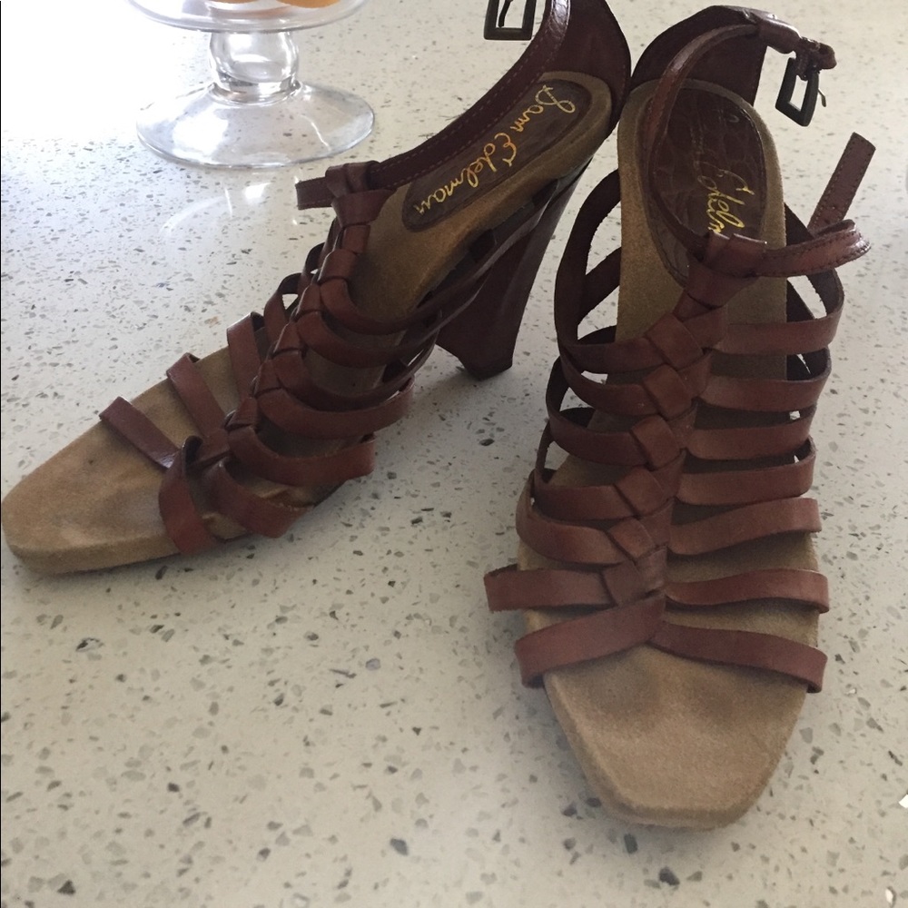 sam edelman size 9 brown wedges